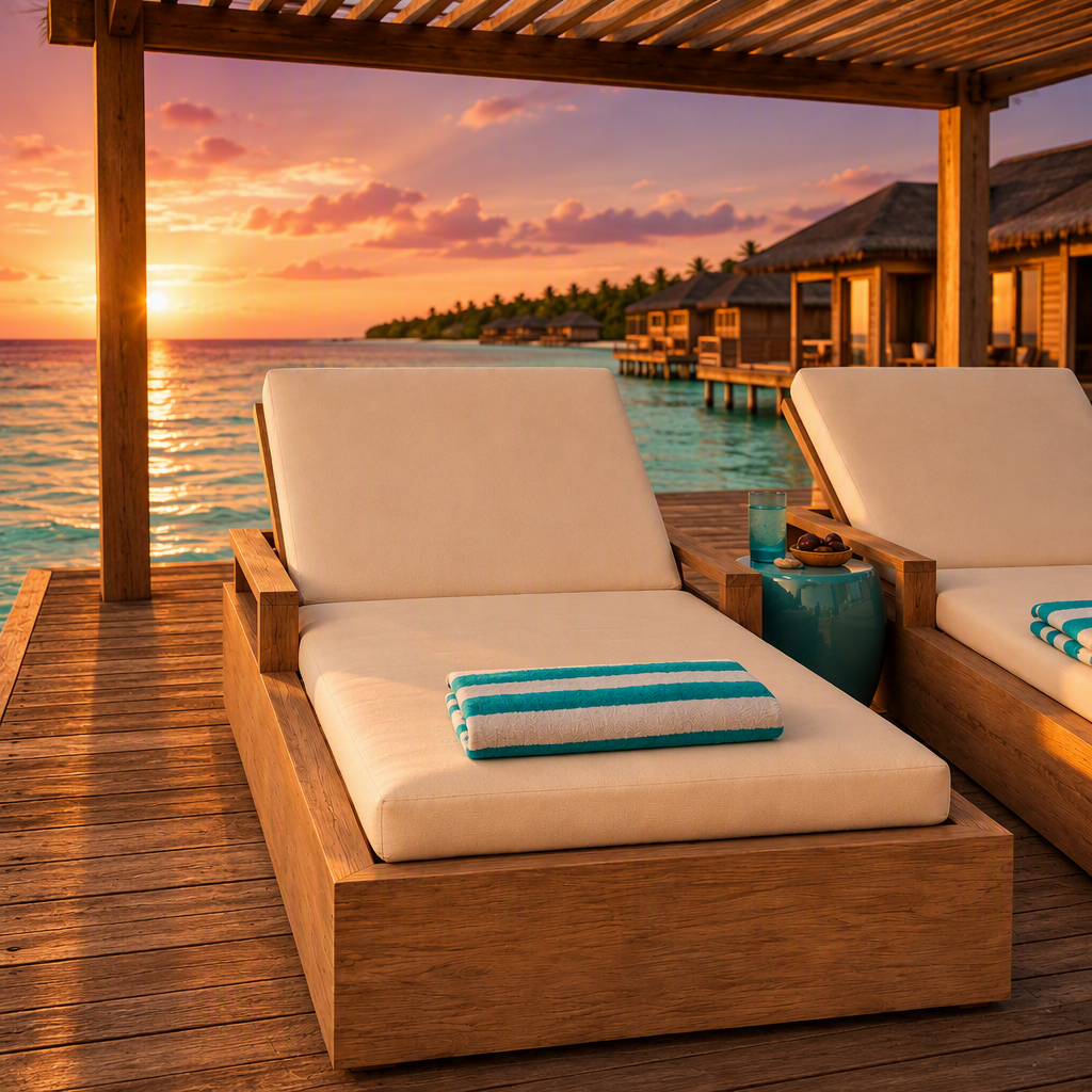 Poolside sun loungers