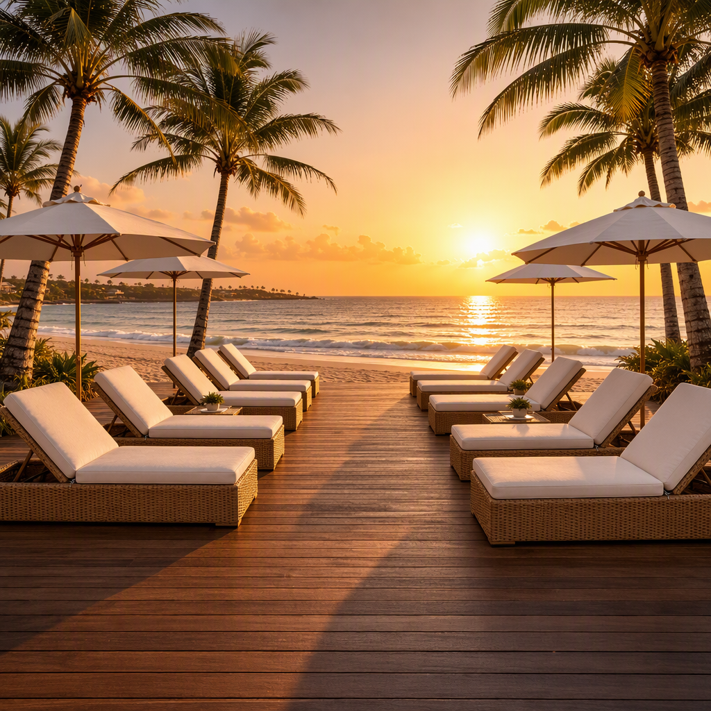Garden lounge furniture and pergola
